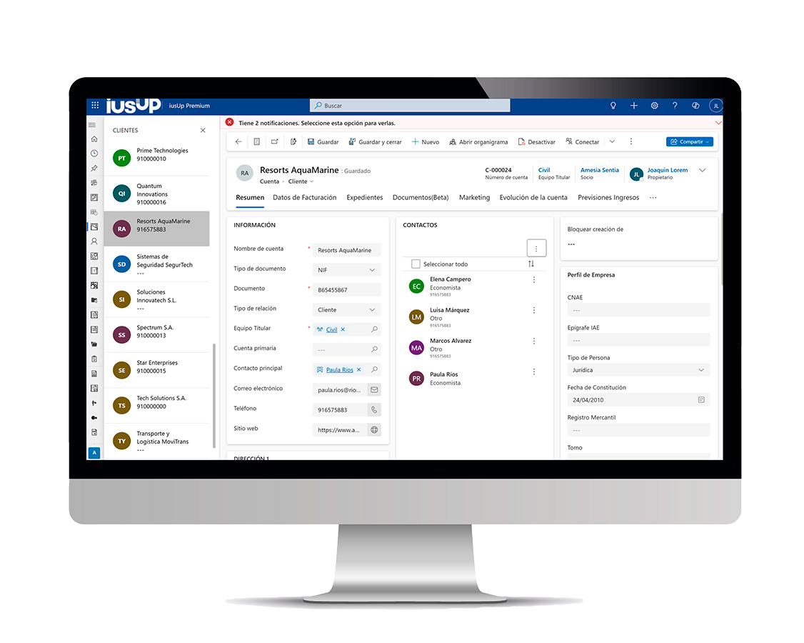 Pide una demos de iusUp