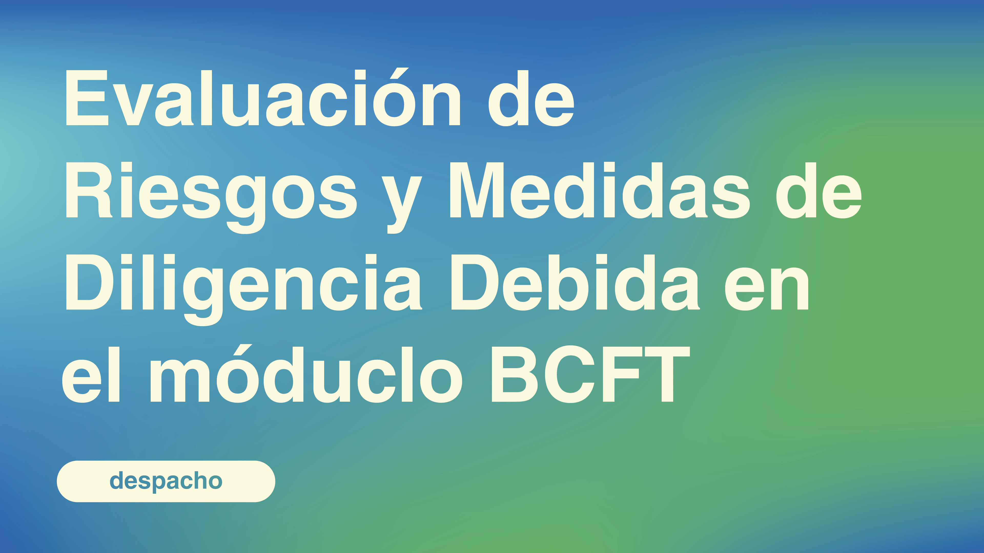 Evaluación de Riesgos y Medidas de Diligencia Debida en el móduclo BCFT