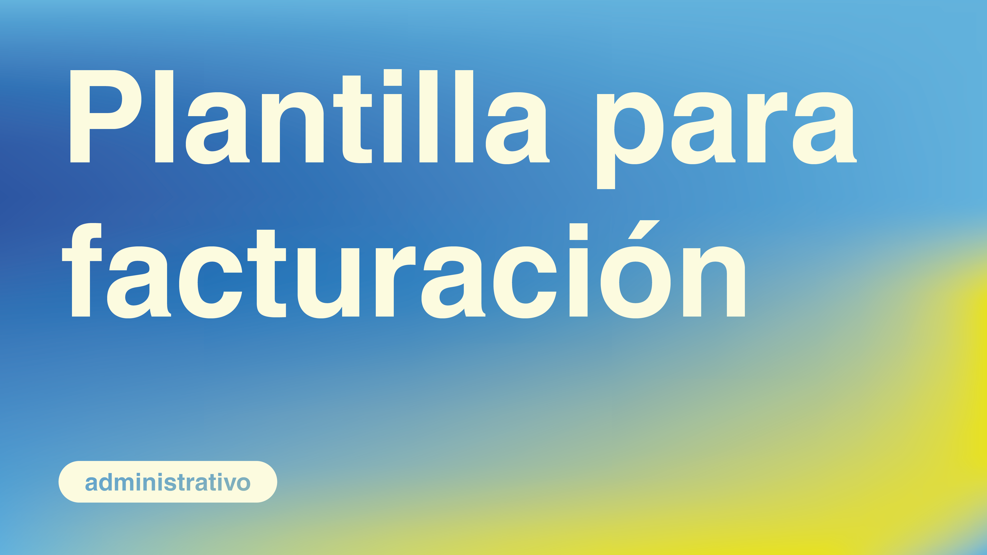 Plantilla para facturación